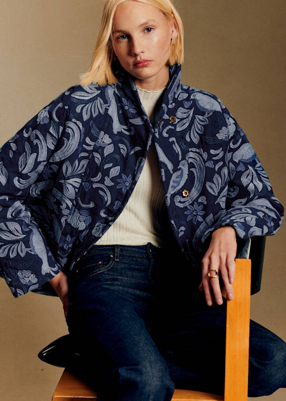 Kalvin Jacket - Sézane x Antoinette Poisson - Embroidered Blue