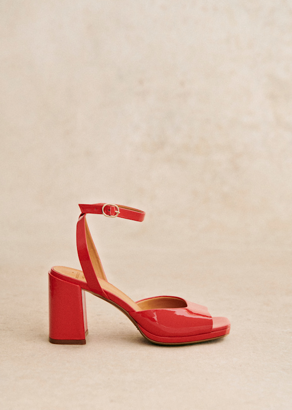 Maxine High Sandals - Embossed Gold - Smooth metallic-effect