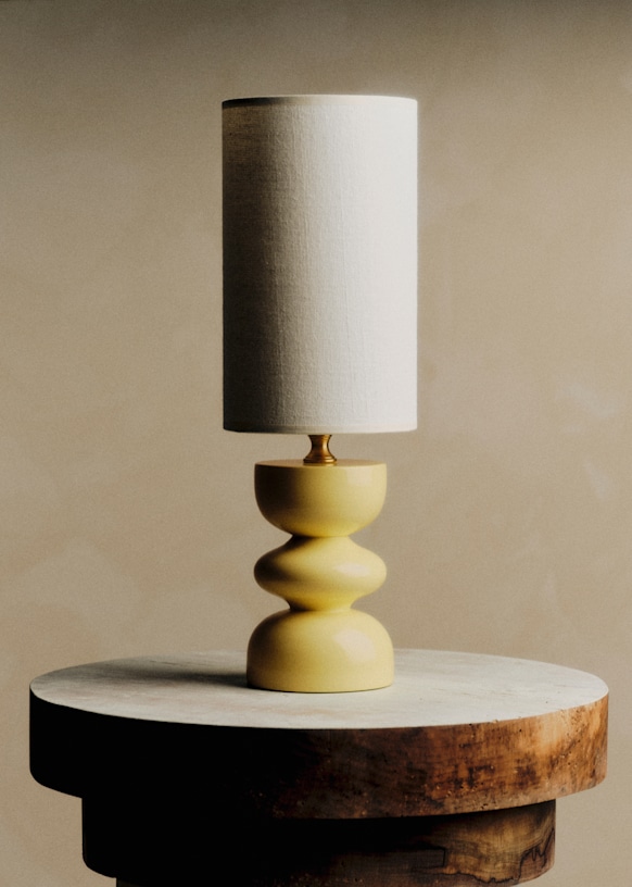 Lamp Romie Objetti Small Model - Wood laqué yellow