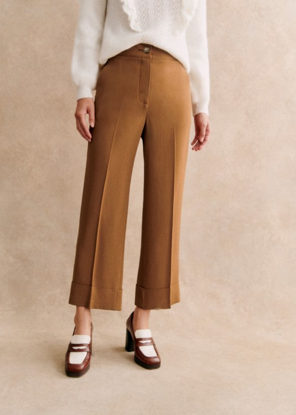 Buy WILD DREAMS Women Regular Fit Lycra Trousers Camel at Amazon.in