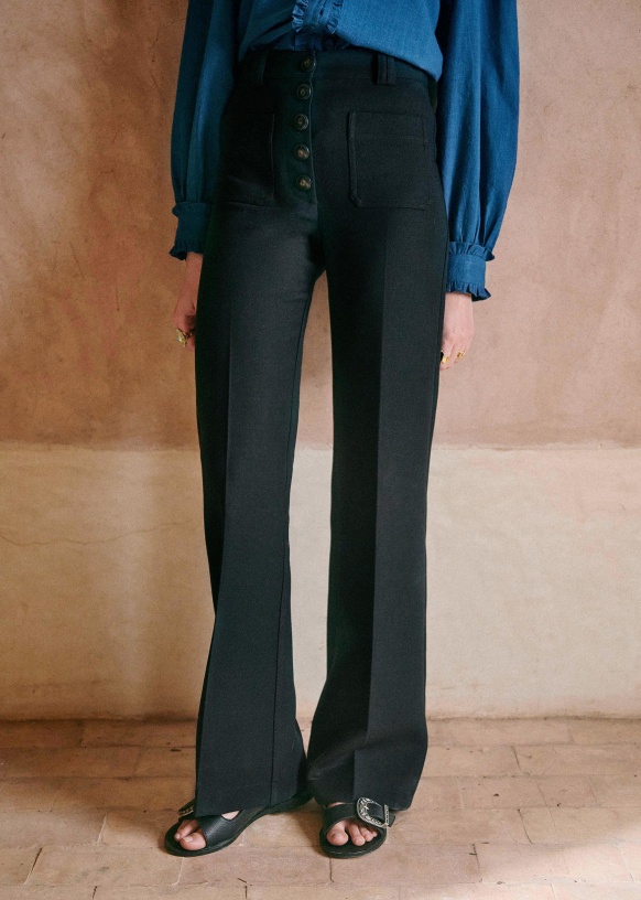 Chuck Trousers - Black Uni - Mix Woven - Sézane