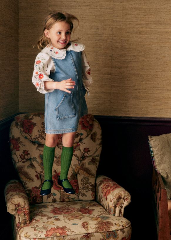 Alexia Enfant Dress - Light blue denim - Organic cotton - organic textile - Szane Alexia Enfant Dress - Light blue denim - Organic cotton - organic textile - Szane