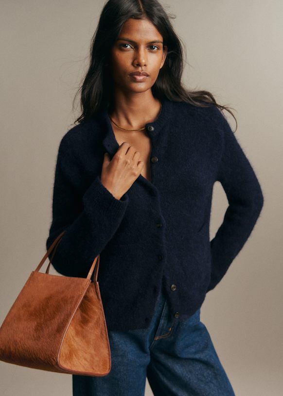 Nathalie Cardigan - Navy - Baby Alpaca - Sézane