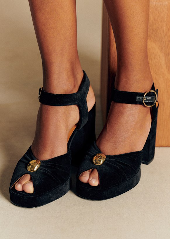 Sandales High Marjolaine - Noir Velours