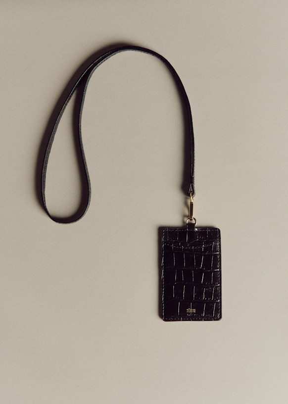 Lilou Card Holder - Glossy Chocolate - Smooth cowhide leather - Sézane
