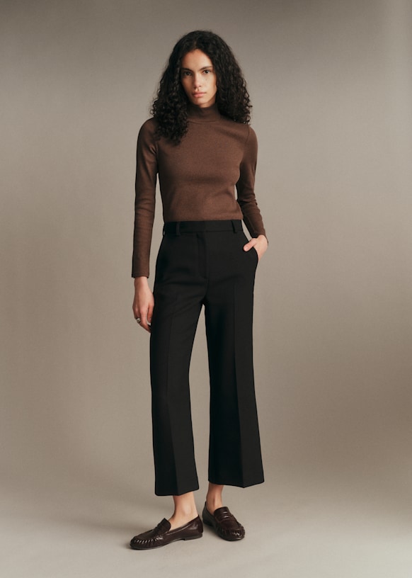 ALBIN CROP Trousers - Navy - GRS-certified recycled polyamide - Sézane
