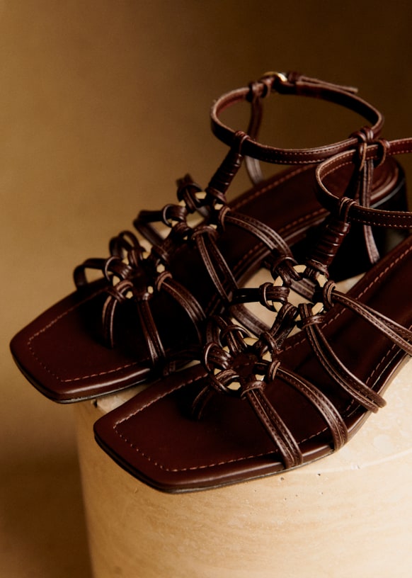 Sandalen Filipa - Chocolade Glazuur - Generfd runderleer - Sézane