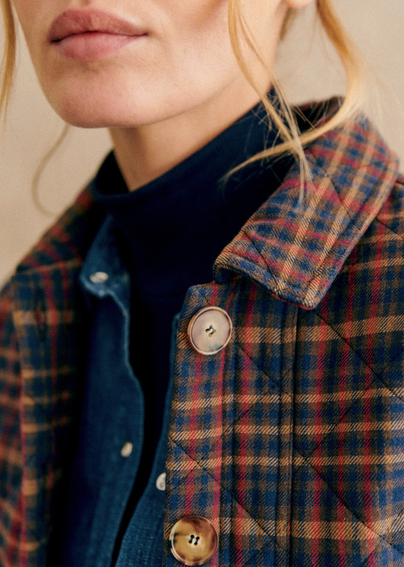 Veste Will Carreaux Ivan Bordeaux Sezane