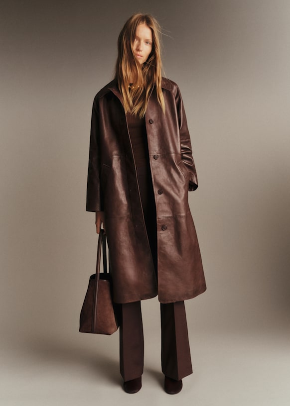 Clyde Coat - Camel Suede - Goat leather - Sézane