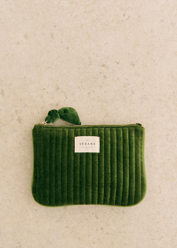 Flat Pouch Gold Embroidered Polka Dots Sezane
