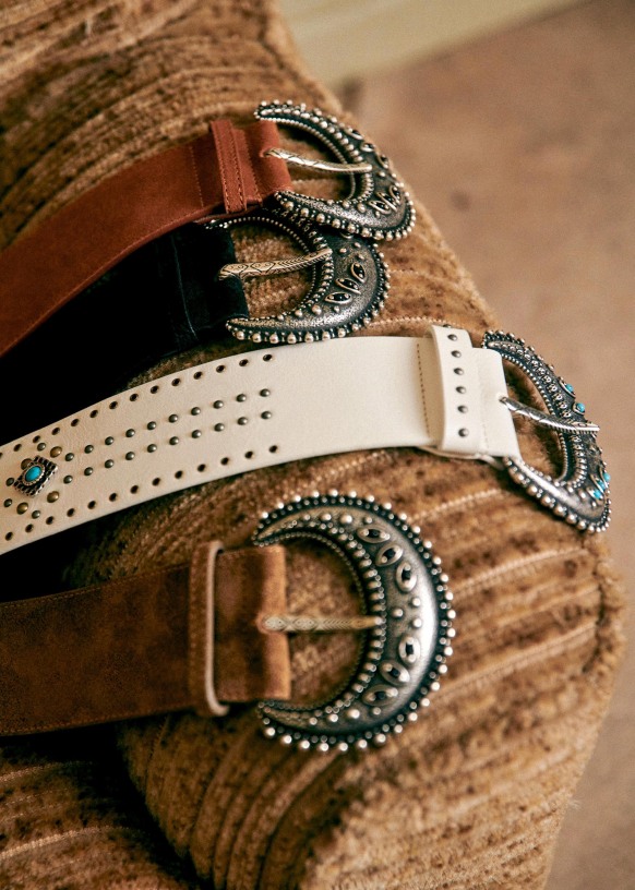Ceinture Louve Camel Cuir Bovin Sezane