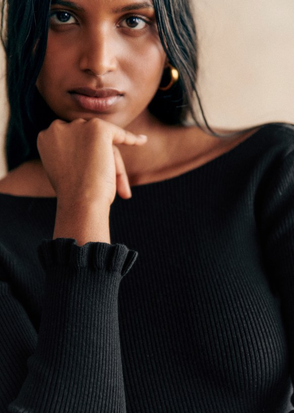 Sezane Joanie Body Suit Vintage Blue - Small Joanie Bodysuit - Vintage Blue - Merino Wool - Sézane main image 2