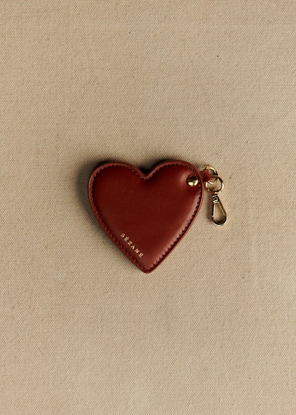 Michela Mirror Keychain - Vintage Red - Bovine leather - Sézane