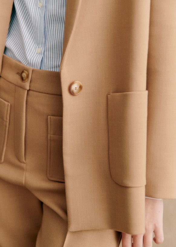 Romane Jacket Sezane Camel 34 Woman