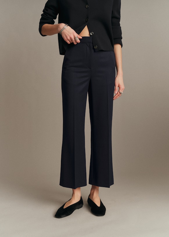 C.E PRACTICAL PANTS 21AW S 黒 CES20PT14 ALBIN CROP Pant - Navy - GRS-certified recycled polyamide - Sézane