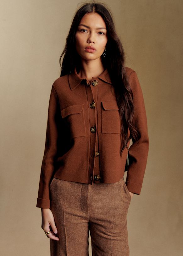 Betty Cardigan - Black - Merino Wool - Sézane