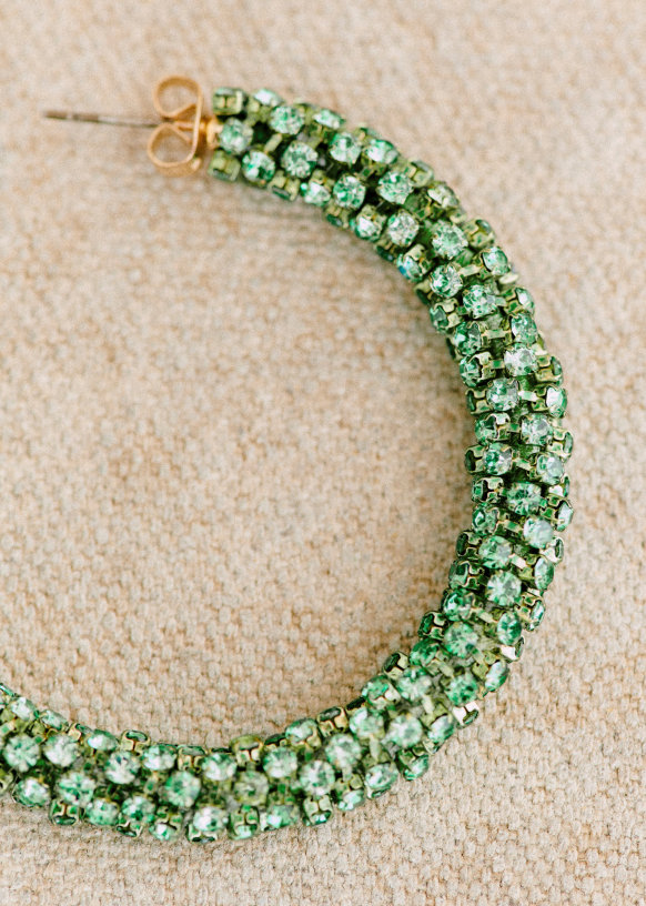 Athena Earrings Silver Glass Sézane