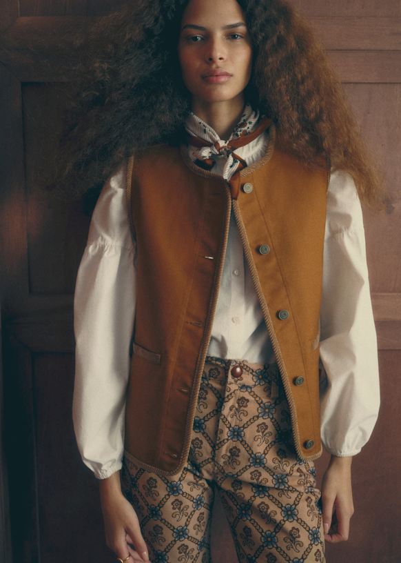 Fred jacket - Sézane x Antoinette Poisson - Caramel - Organic cotton - organic textile - Sézane