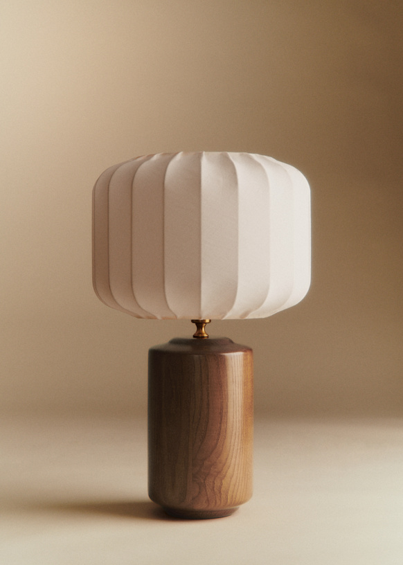 Mezzo Table lamp - Wood - Mezzo Lamp Shade - Ecru - Wood - Sézane