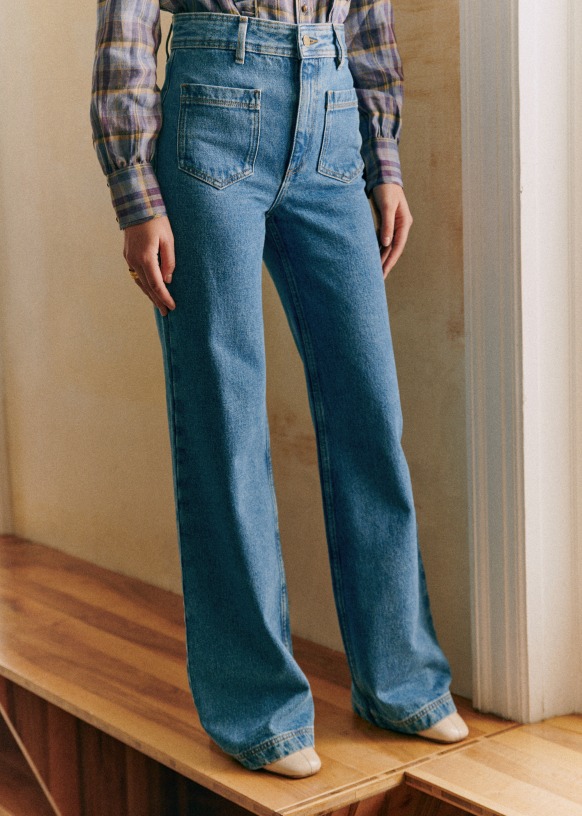 The 70's trousers - Baby blue - Organic Cotton - Sézane