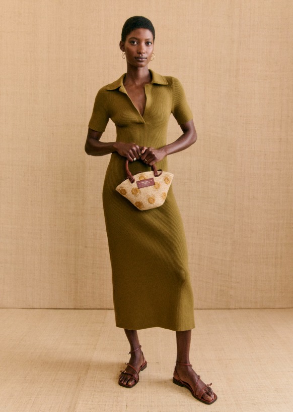 Sezane green dress top