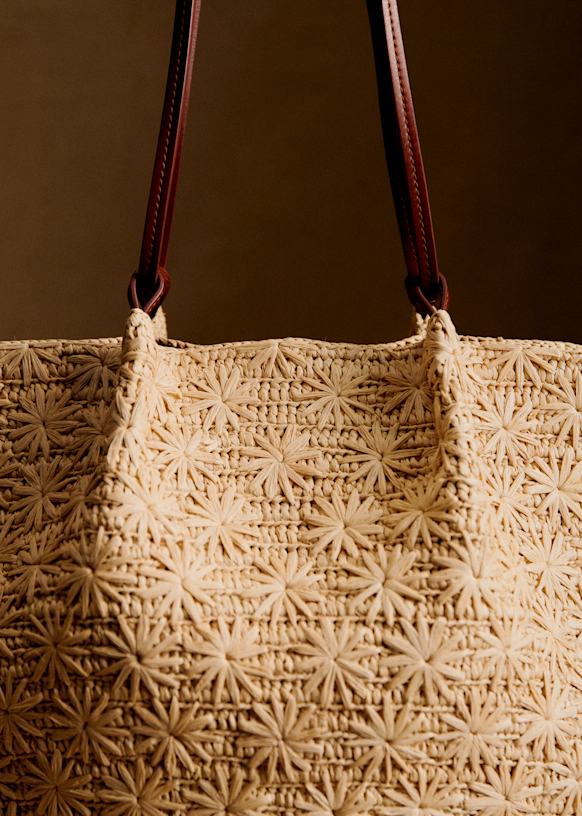 Mara Basket - Natural Raffia Embroidery - Raffia - Sézane