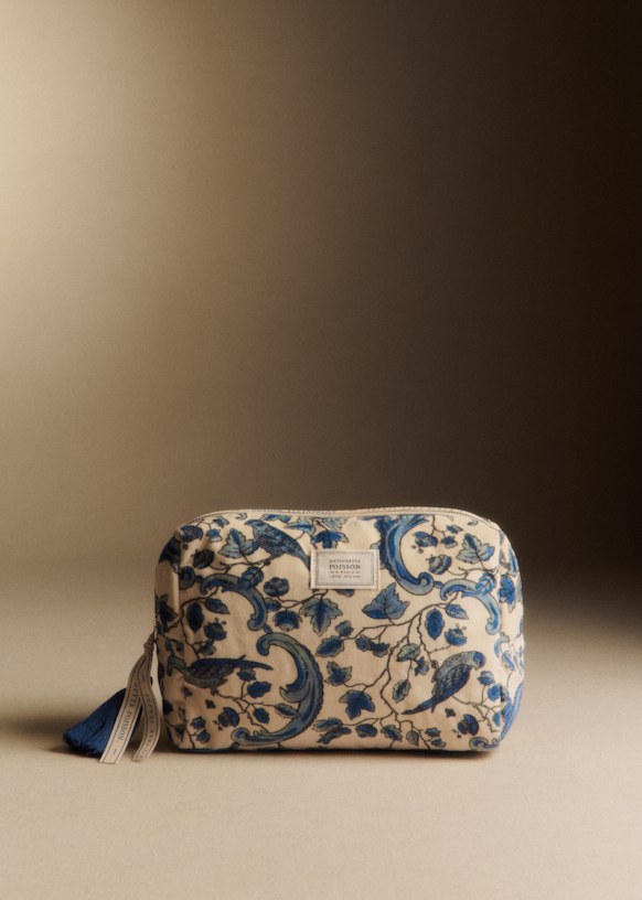 Toiletry Bag - Sézane x Antoinette Poisson - Blue Birds Print