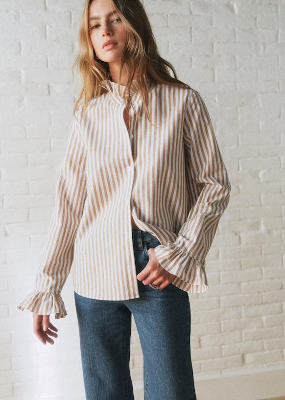 Erine Shirt - Blue Stripes - Organic Cotton - Sézane