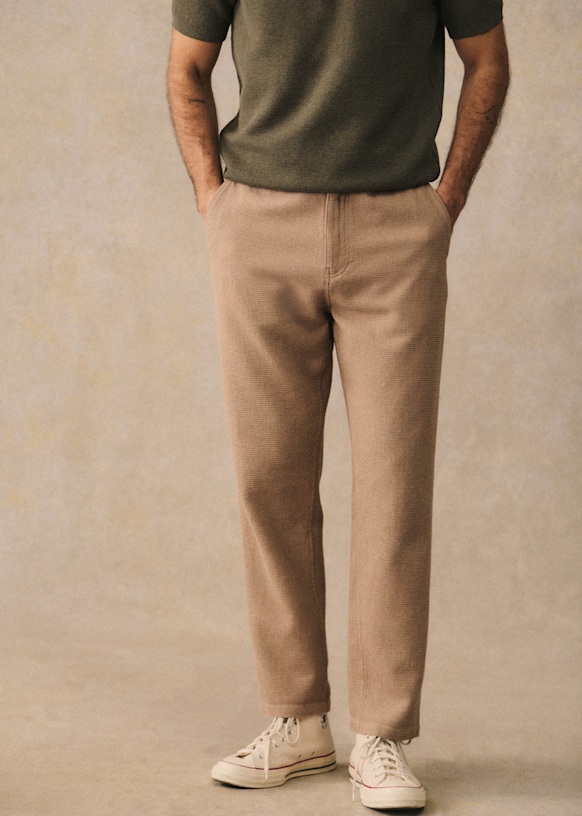 早割ex Albro Trousers - Embossed Beige - Cotton - Octobre Éditions パンツ