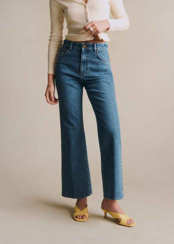 Le Flare - Denim Blue - Organic cotton - organic textile - Sézane