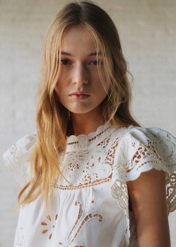 Hella Blouse - Sézane x SEA NY - Plain Ecru Embroidery - Organic