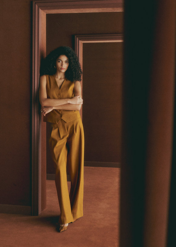 MYLAN Pant - Mustard - Viscose ECOVERO™ LENZING™ - Sézane