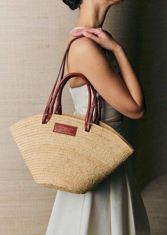 Justine Basket Bag - Raffia - Raffia - Sézane