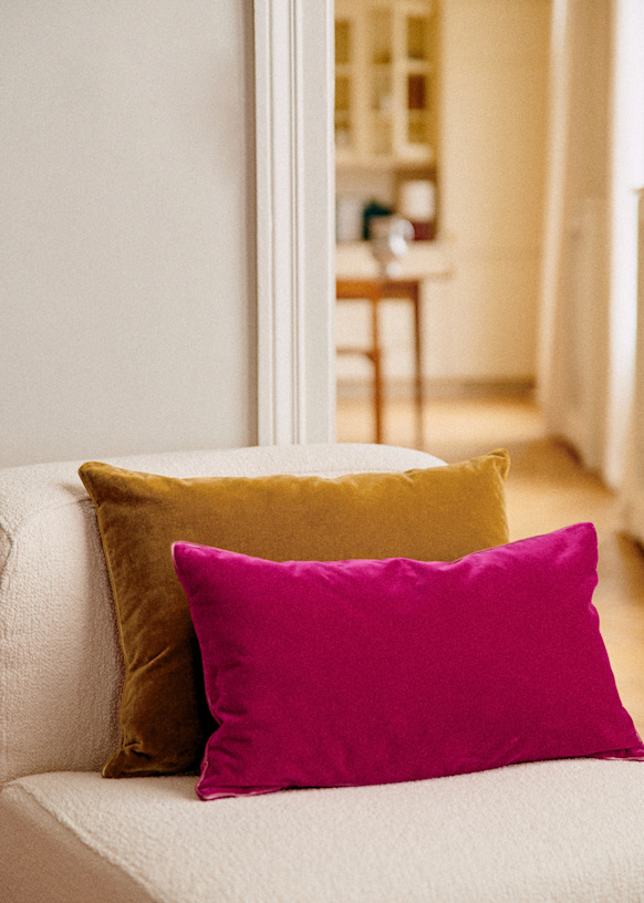 Small velvet cushions top