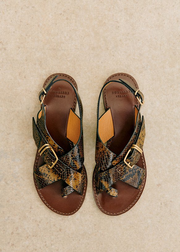 Judith Low Sandals - Leopard - Pony effect cowhide leather