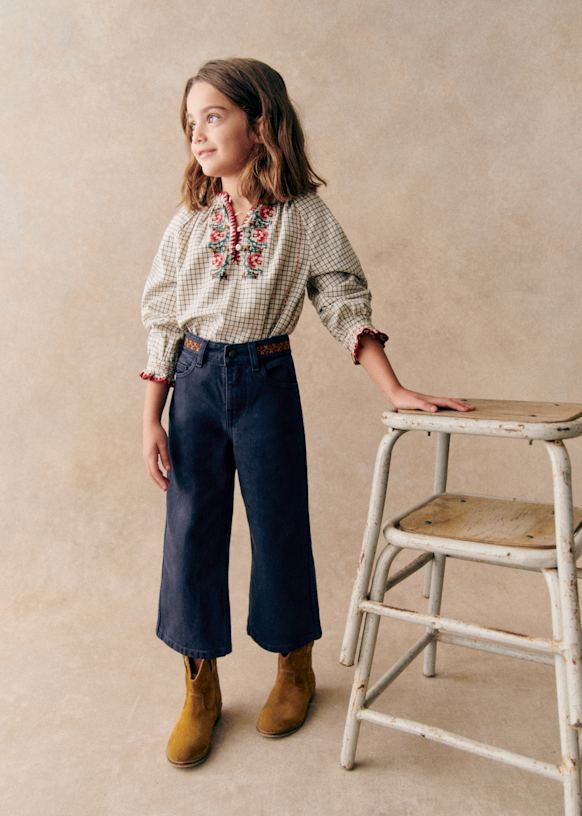 Le Crop - Petit Sézane x Lucia Vergara - Marine Blue with Jazmin