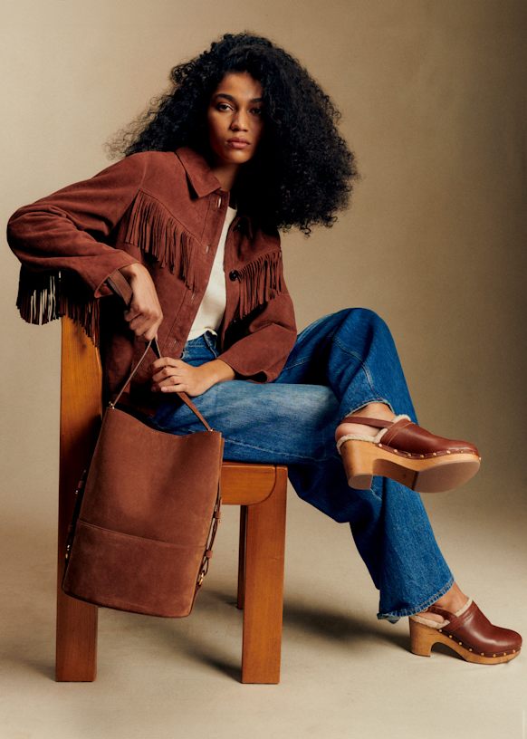 Yuma Jacket - Brown - Goat leather - Sézane