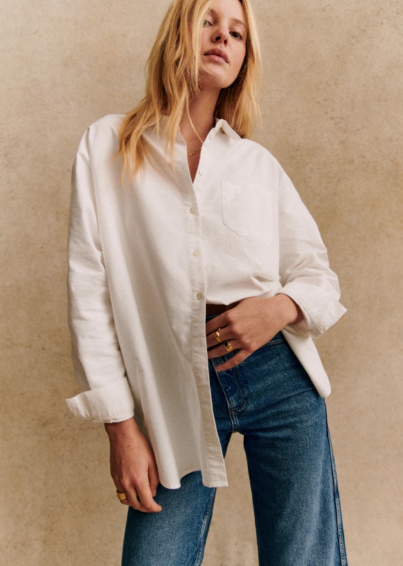 Max Shirt - Casual White - Organic Cotton - Sézane