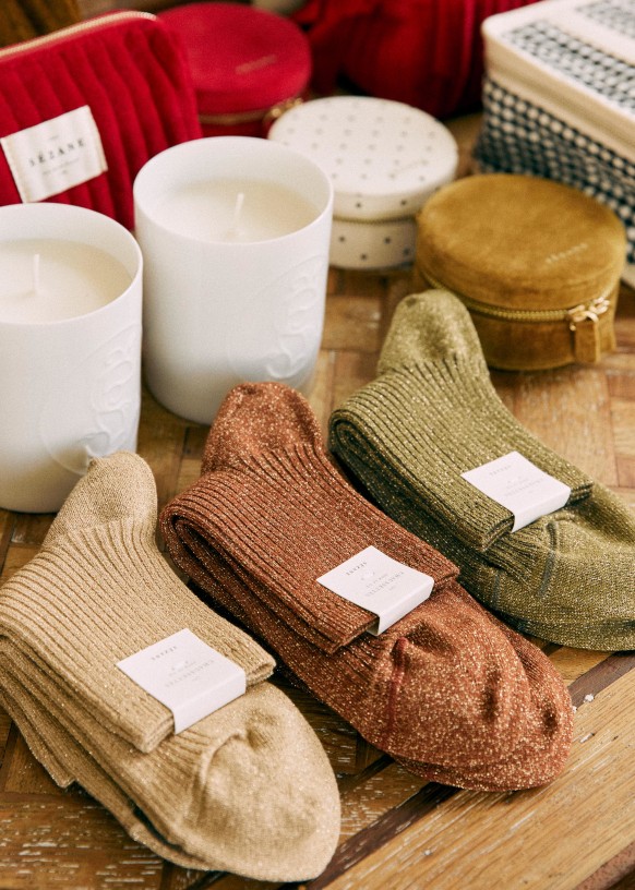 Chaussettes Lurex Kaki Sezane