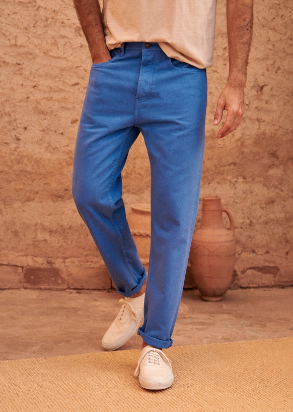 Swan Trousers - Faded green denim - Cotton - Sézane