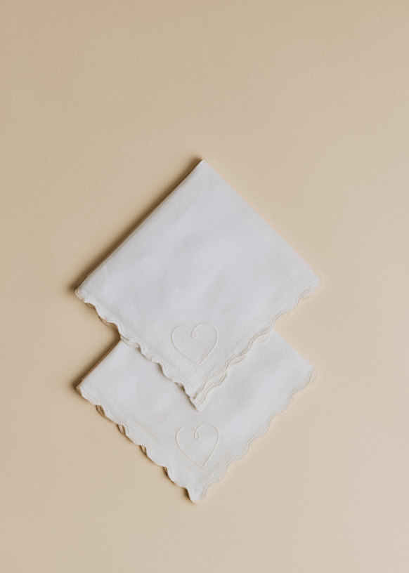 Set of 2 serviettes brodées