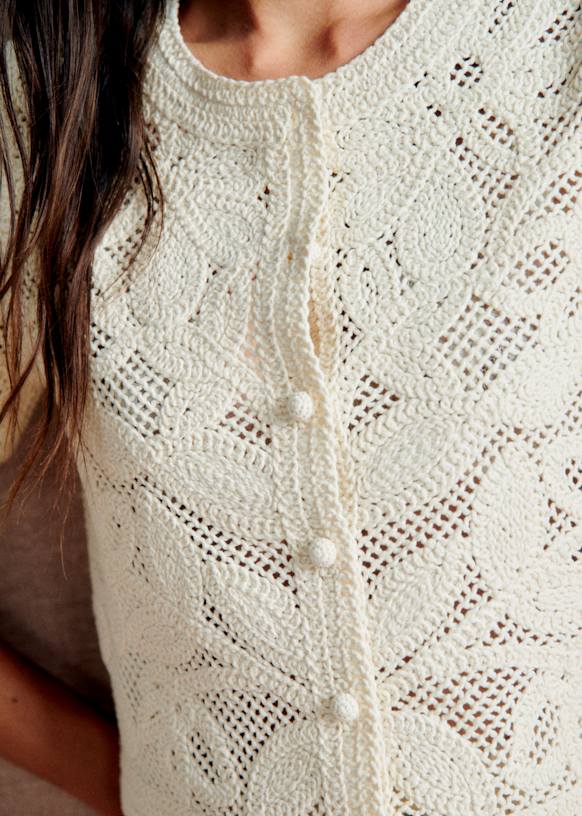 Norissa Shirt - Ecru Guipure Lace - Organic Cotton - Sézane