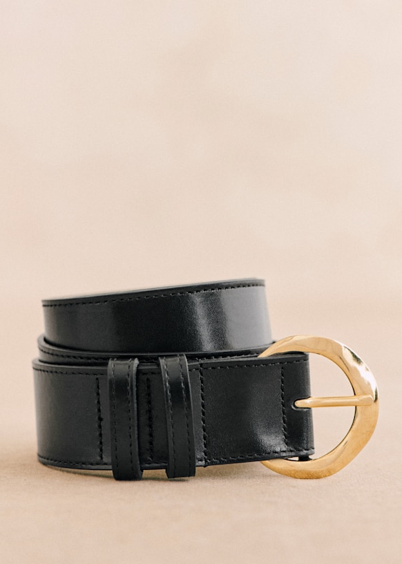 Arthur Belt - Glossy Black - Bovine leather - Sézane