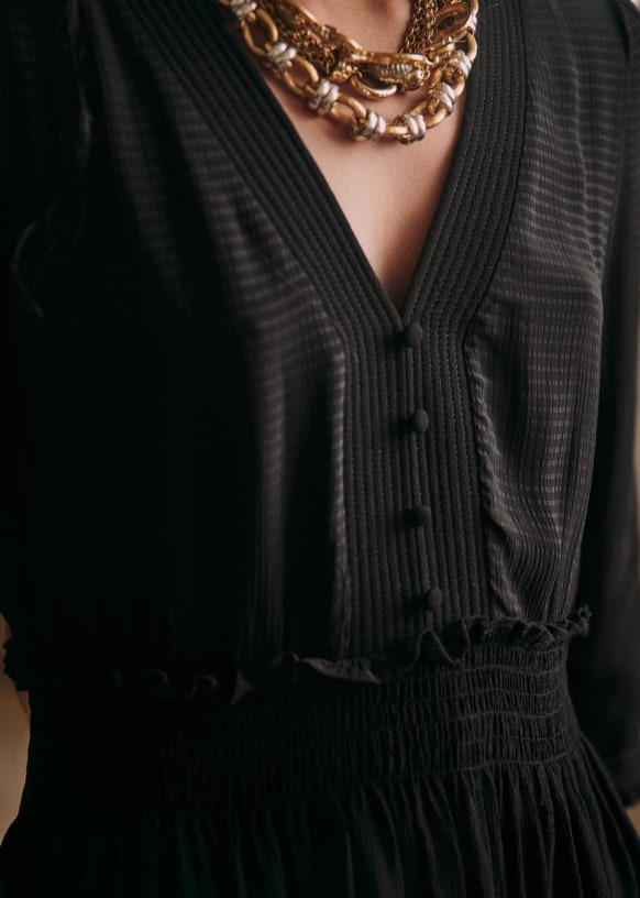 Lou Dress - Black - Mix Woven - Sézane