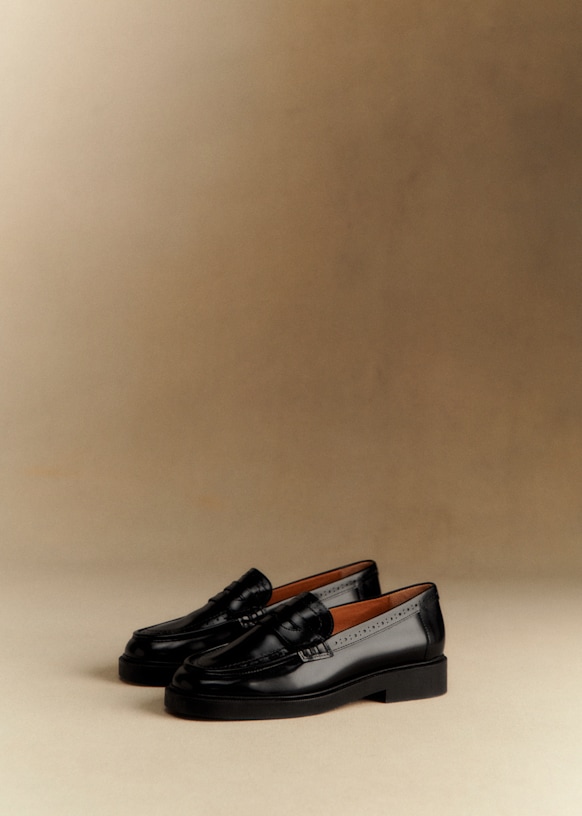 Adam Loafers - Glossy Black - Bovine leather - Sézane
