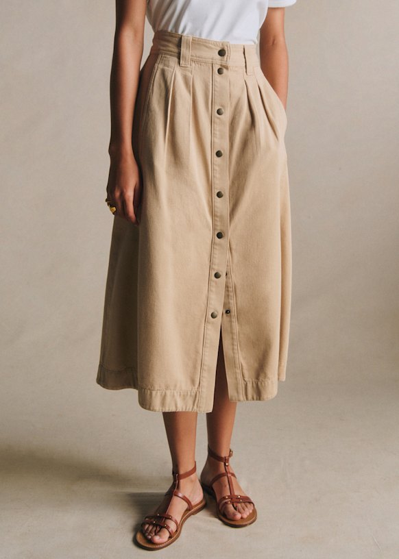 Clarina Skirt - Safari Beige - Organic cotton - organic textile