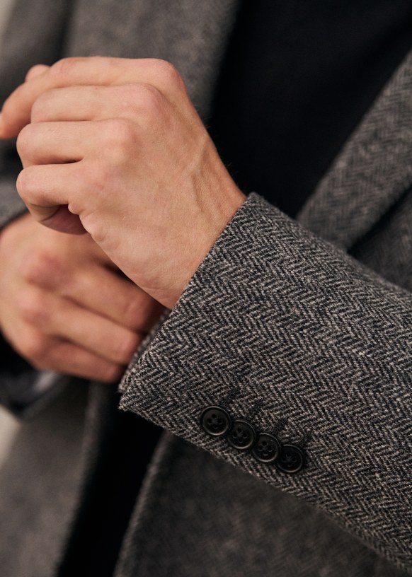 Veste tweed chevron homme hotsell