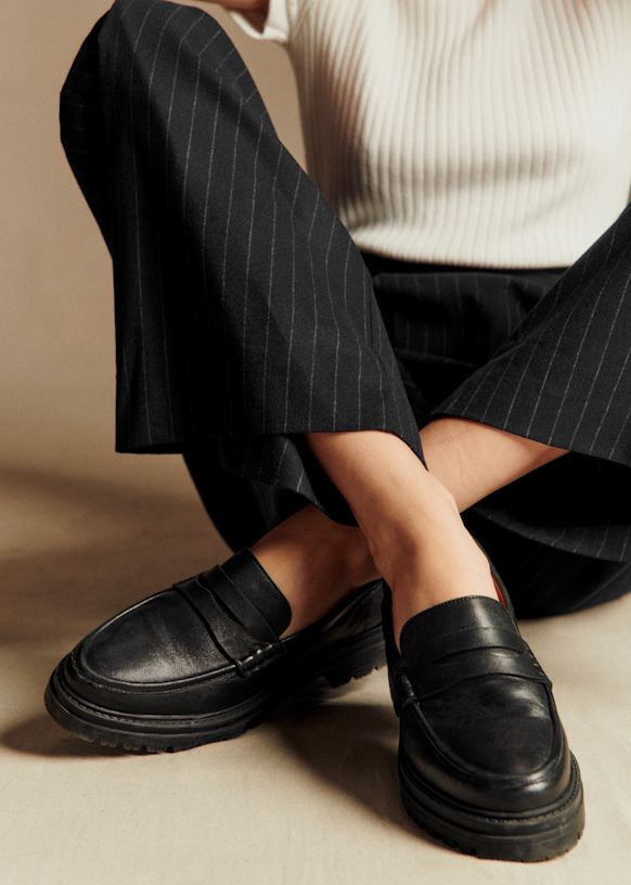 sezane セザンヌ ALBANE ローファー Albane Loafers - Smooth Black - Bovine leather - Sézane