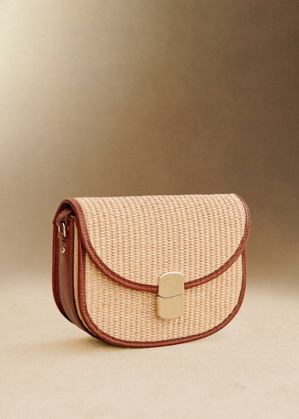 Claude フラップバッグ - テキスタイル サンド - ラフィア - Sézane