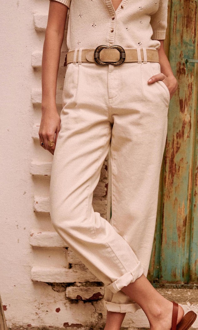 Manu Trousers - Flecked Ecru - Organic 